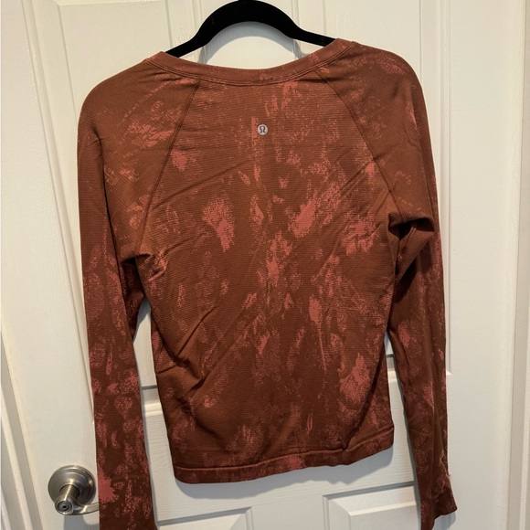 Lululemon Brown Pink Long Sleeve Swiftly Size 12 - Picture 4 of 9